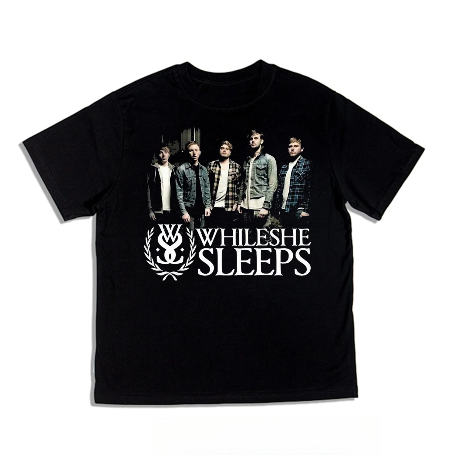 

Rock While She Sleeps Printed T-shirts Loose Cotton Men and Women Hip Hop Render Jacket with Short Sleeves