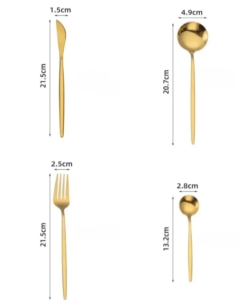 Factory Directly Price Kitchen Tableware Silverware Sets Stainless Steel Dinner Gold Dinnerware Set Fork Coffee Spoon