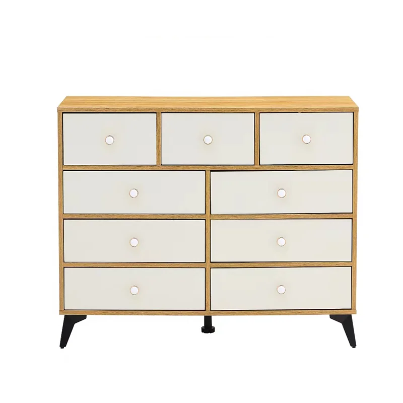 CABINET WOOD MDF BOARDS, 9 Drawers Dresser, ample storage space, living room, kitchen, bedroom, or hallway, WOOD COLOUR