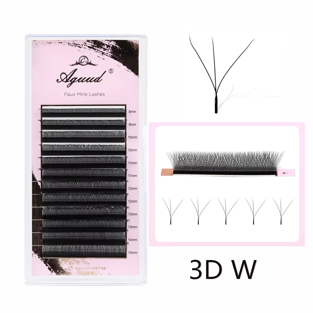 AGUUD 2D Y Lashes Extension Vorgefertigte Voume Fans Faux Nerz Wimpern Premium Mesh Net Cross Lash Einzelne Spitzen 2D Y-förmige Wimpern – Detail 15
