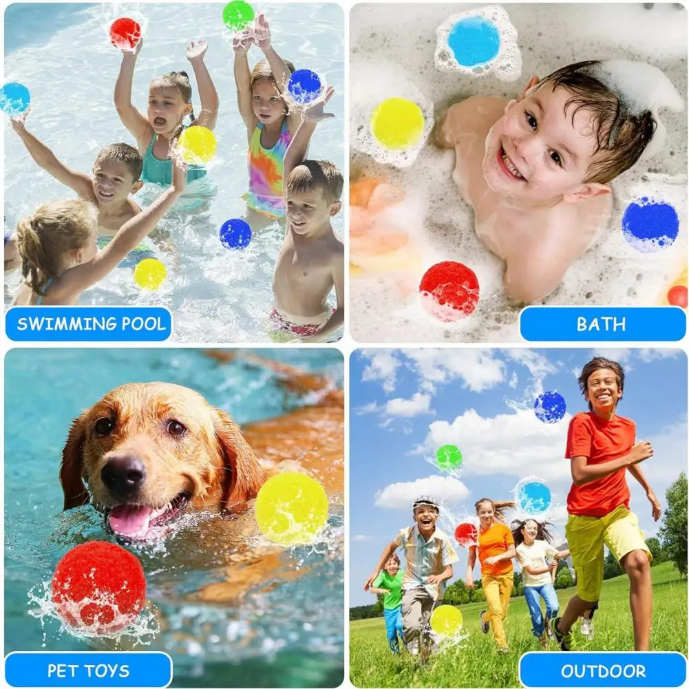 

Reusable Water Balls Reusable Water Balloons for Pool Parties Quick-fill Splash Balls for Kids Absorbent Outdoor for Summer
