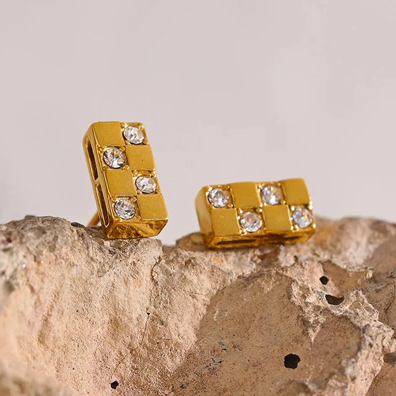 

Jenny&Dave S925 pure silver cross small square diamond earrings Jewelry Earrings Women's Earrings Ear Cuffs