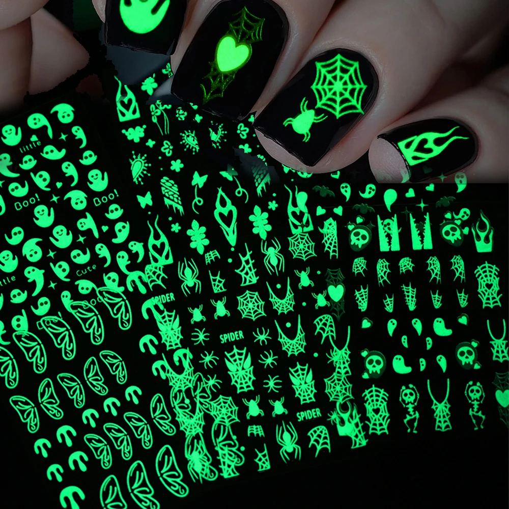 Nail Art Queen - 6 colores 3D luminoso Halloween Nail