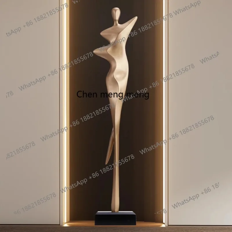M02 Minimalist abstract figure sculpture floor-to-ceiling ornament entrance living room decoration high sense