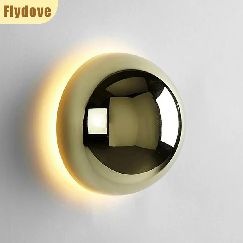 

Modern Nordic Circular LED Wall Lamp Creative Bedroom Living Room Corridor Staircase Chrome Black Gold Bauhaus Lighting Fixtures