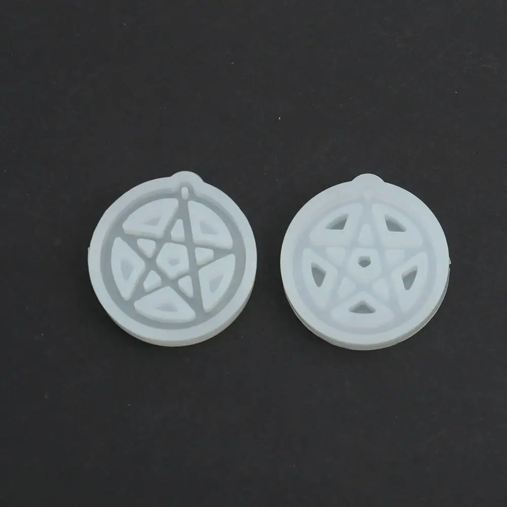 DoreenBeads Round Pentagram /Half Moon Silicone Resin Mold For Jewelry Making Jewelry Findings For DIY Pendants, 1 Piece