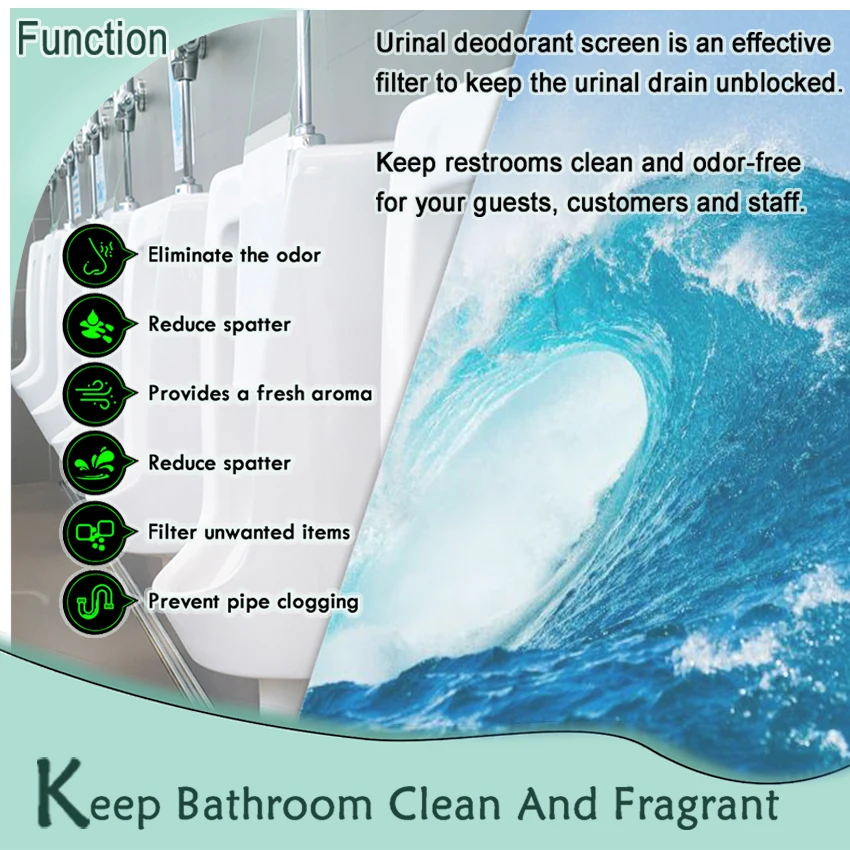 15 Pieces per Pack Urinal Screen Deodorizer Mats Anti Splash Pad Aromatic Deodorising Bathroom Men\'s Toilet Screen Urinals Cakes