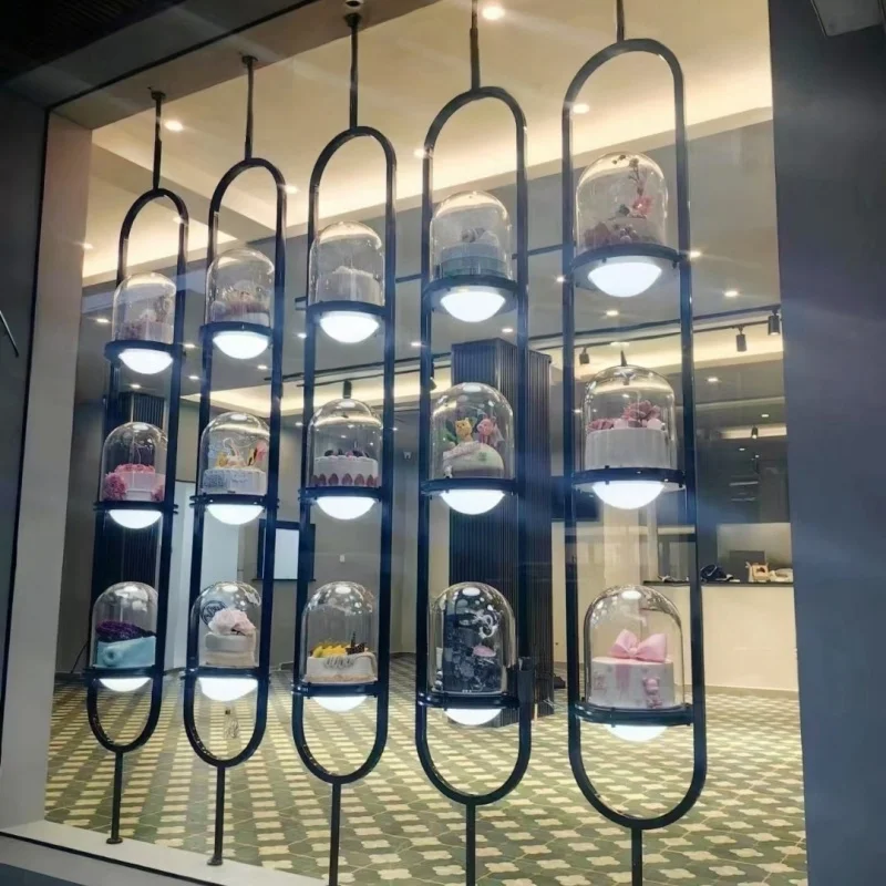 

Custom Cake Model Holiland Display Custom Internet Celebrity Acrylic Starry Window Display Stand Multi-layer