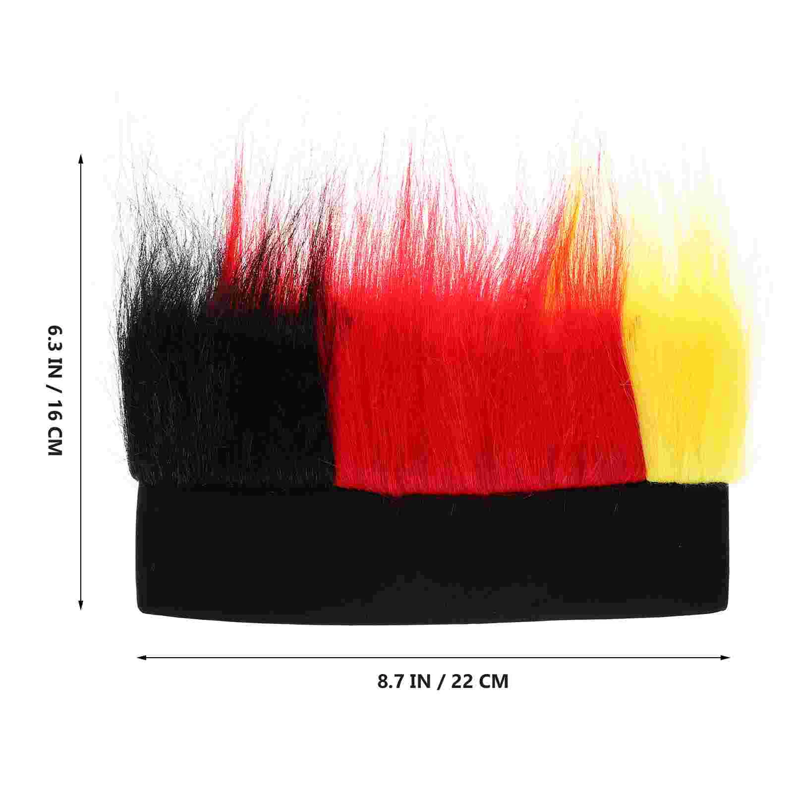 Fan Football Costume Trolls Headband Flag Burgundy Glueless Wigs Human Hair