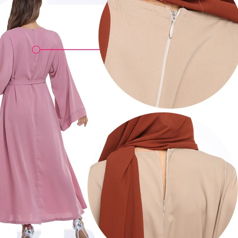 Eid musulman abaya turc Jilbab dubaï longues femmes musulmanes robes islamiques couleur unie prier Simple noir Abaya