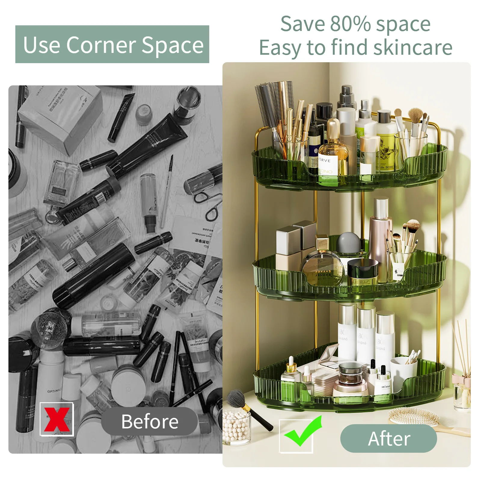 Desktop cosmetics storage box multi-function plastic skin care products rack bathroom storage rack multi-layer