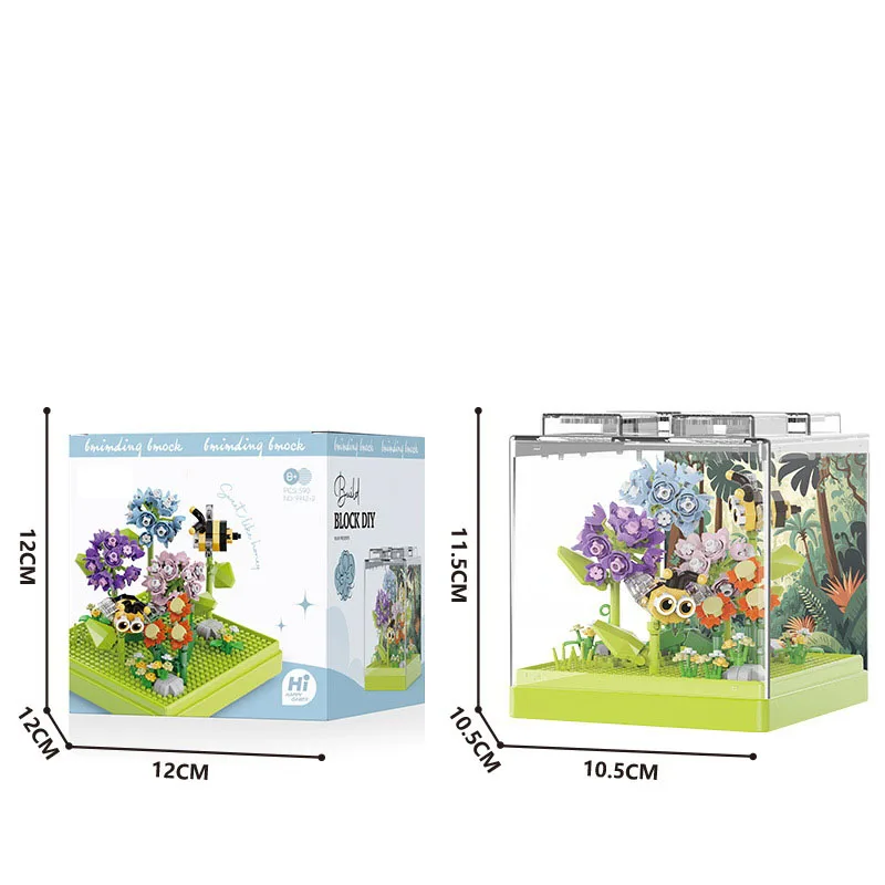Idea Insect World Box Micro Diamond Block Farfalla BEE Formica Scarabeo Nanobricks 3D Muro di Costruzione di Mattoni Giocattolo Educativo Per I Regali