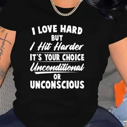 Letter Print Crew Neck T-Shirt Casual Short Sleeve Top For Summer Women's Clothing Female Tee Shirt Ladies Clothes T-shirts
