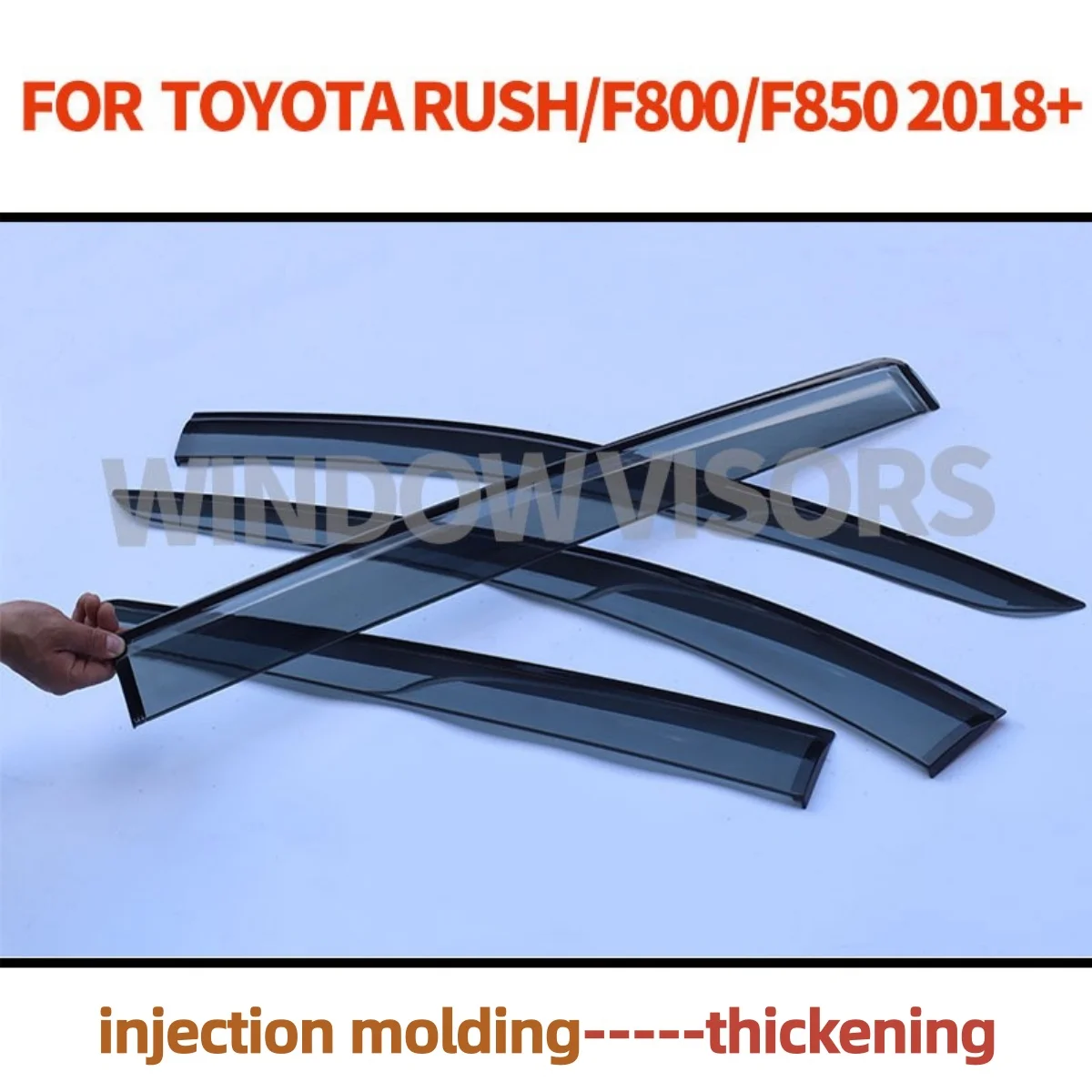 Windproof 3M Tape Install 4Pcs Thickening PS Window Visor For Toyota Rush F800 F850 2018-2022 Weathershied Wind Deflectors