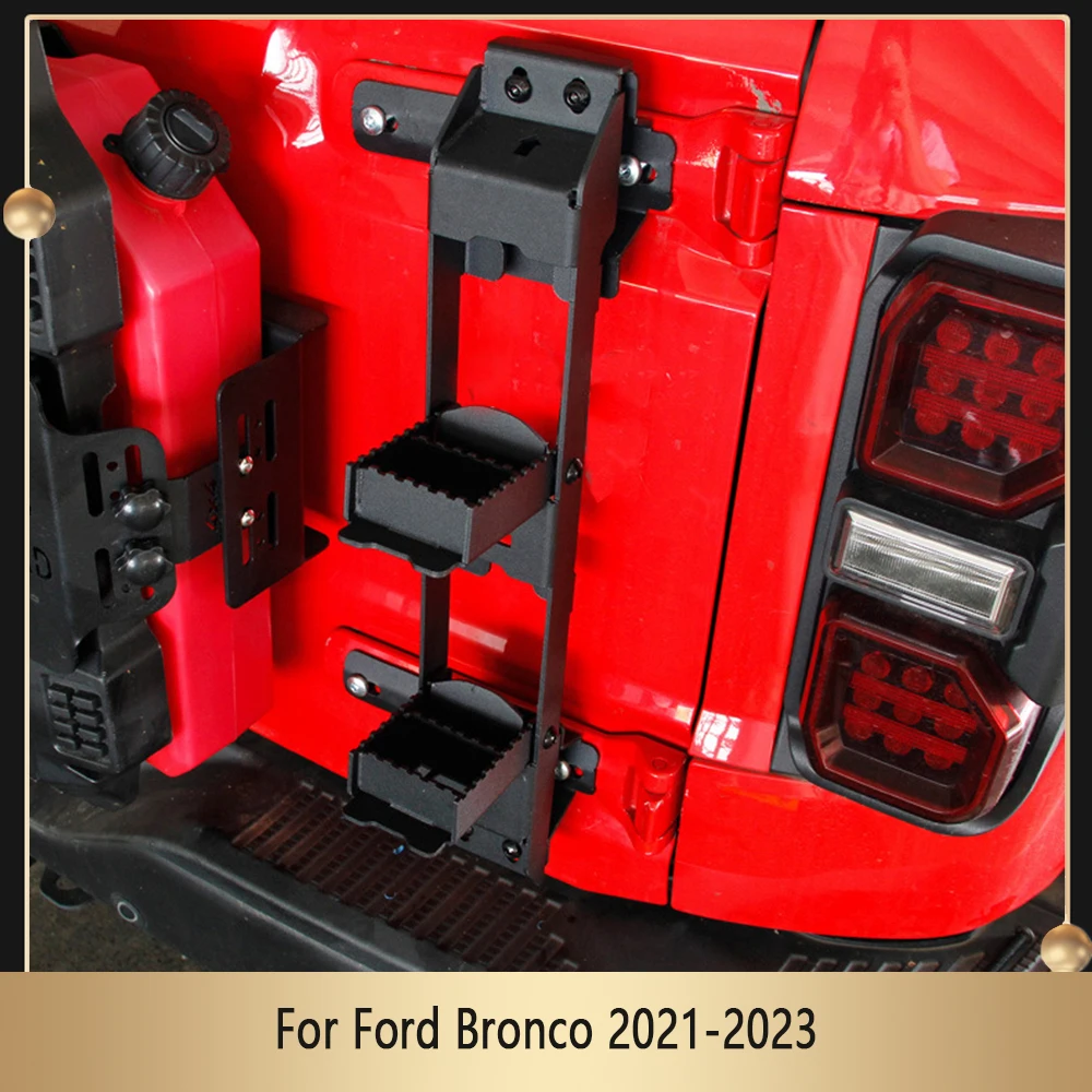 자동차 오프로드 외장 헤비 듀티 리어 문짝 접이식 사다리, 뒷문 힌지, 풋 클라이밍 스텝 페달, 포드 브롱코 2021 2022 2023