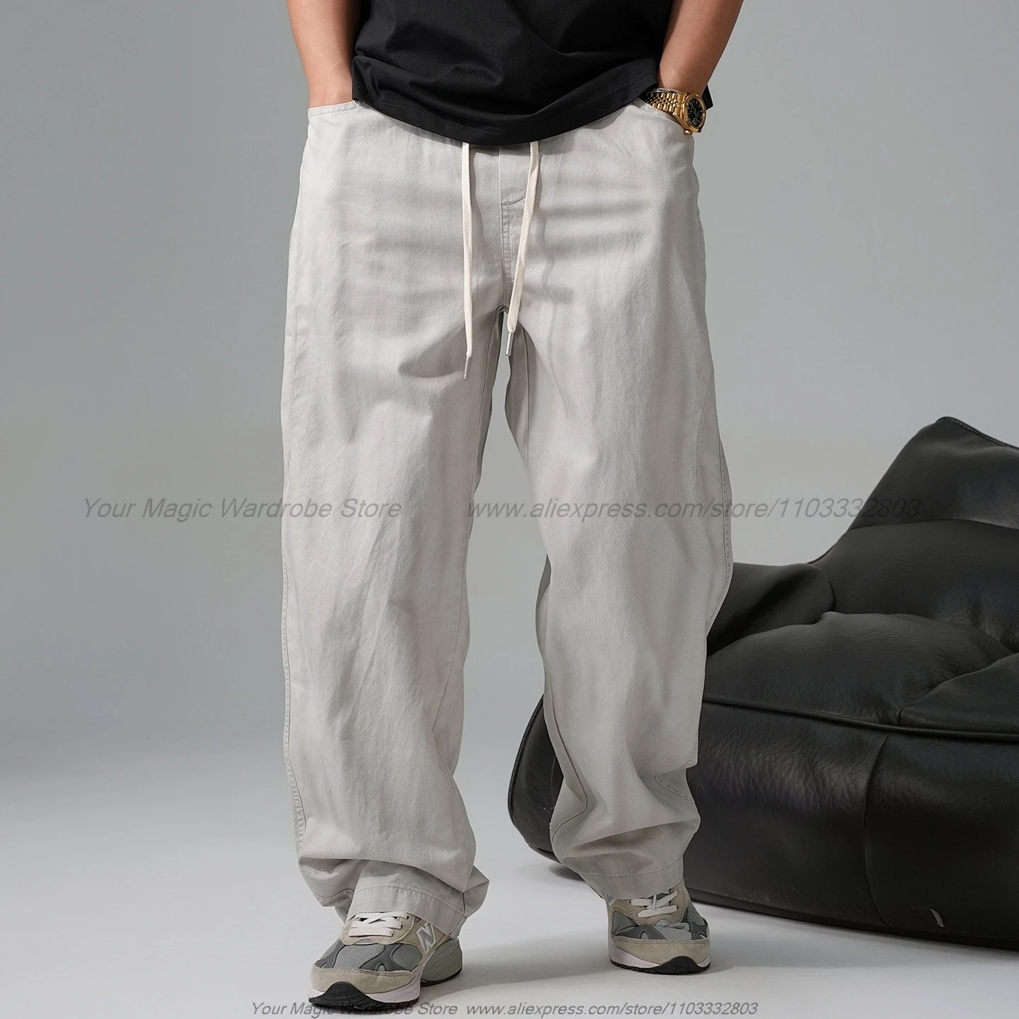2026  Handsome Retro Distressed Post-Apocalyptic Wasteland Style Dirty Wash Overalls Men's Straight Loose Wide-Leg Pants