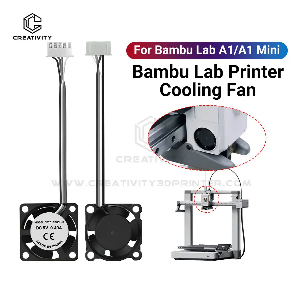 

A1 A1mini Fan for BambuLab A1 Mini Hotend Cooling Fan, 2510 Silent Fan for Lab A1 and A1 Mini 3D Printer Accessories