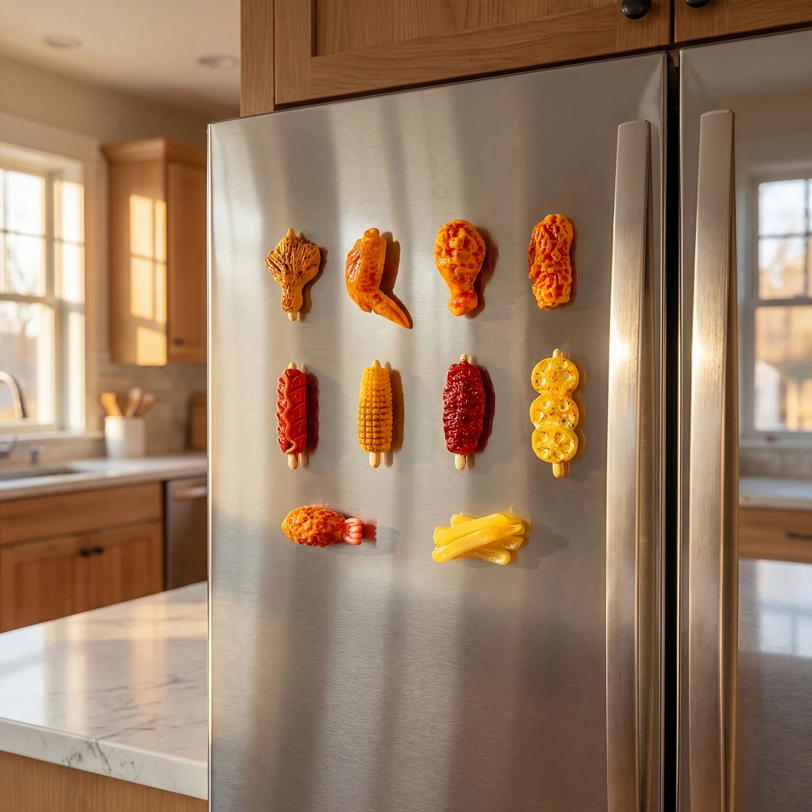 Food Storage Notes - 10-Piece Assorted Food Mini Magnets Kit