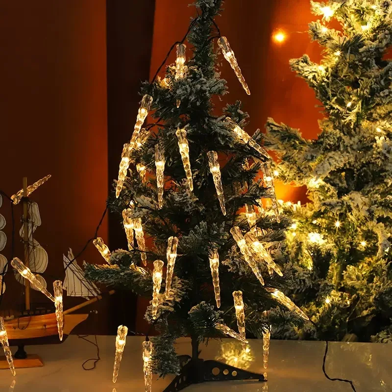 

Светодиодный солнечный свет, гирлянда из ледяного конуса, гирлянда для украшения двора, цветной светильник, рождественская лампа, уличная атмосфера, подвесной светильник