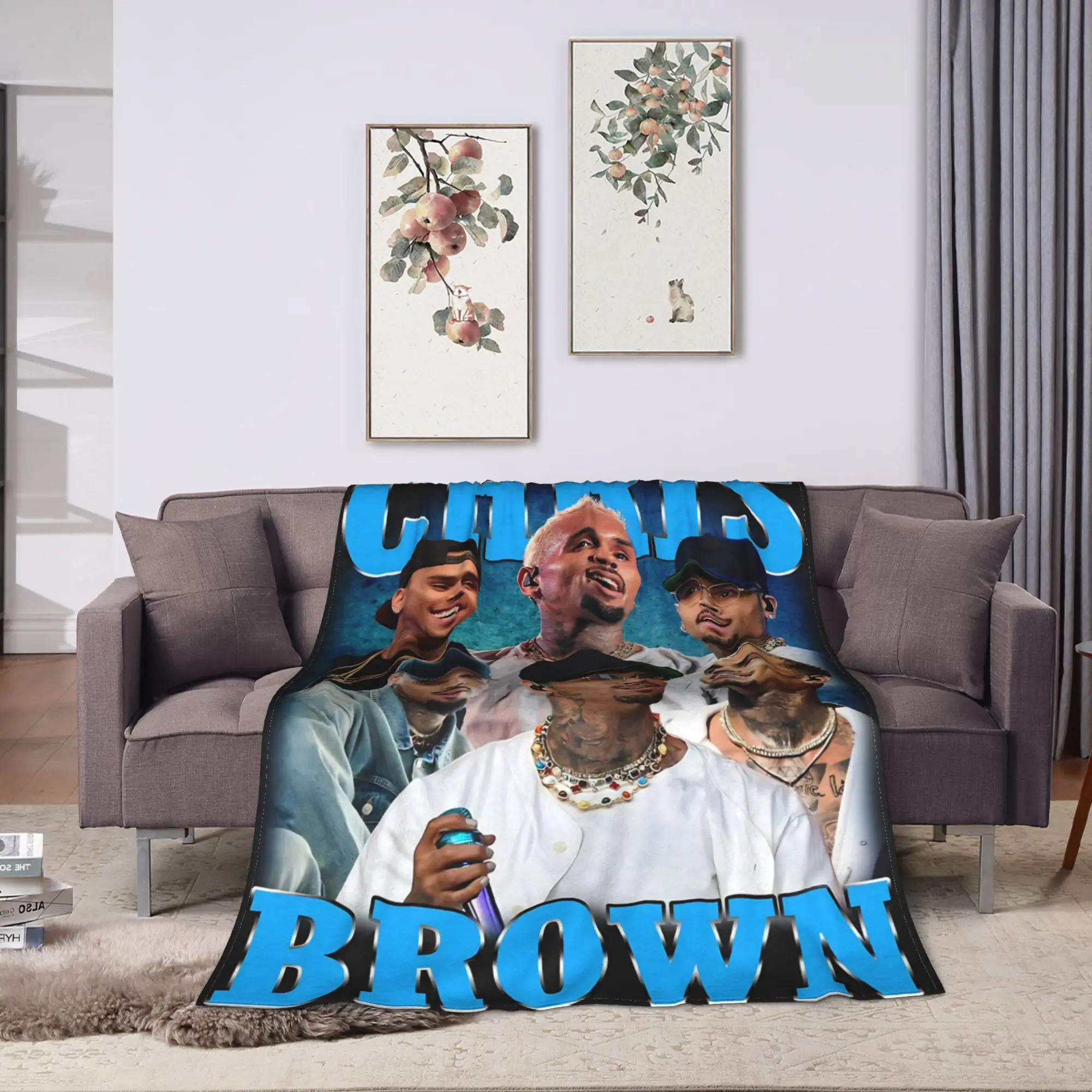 Chris Brown Breezy Bowl XX Warm Soft Blankets Office Plush Throw Blanket Comfortable Outdoor Flannel Bedspread Sofa Bed Cover