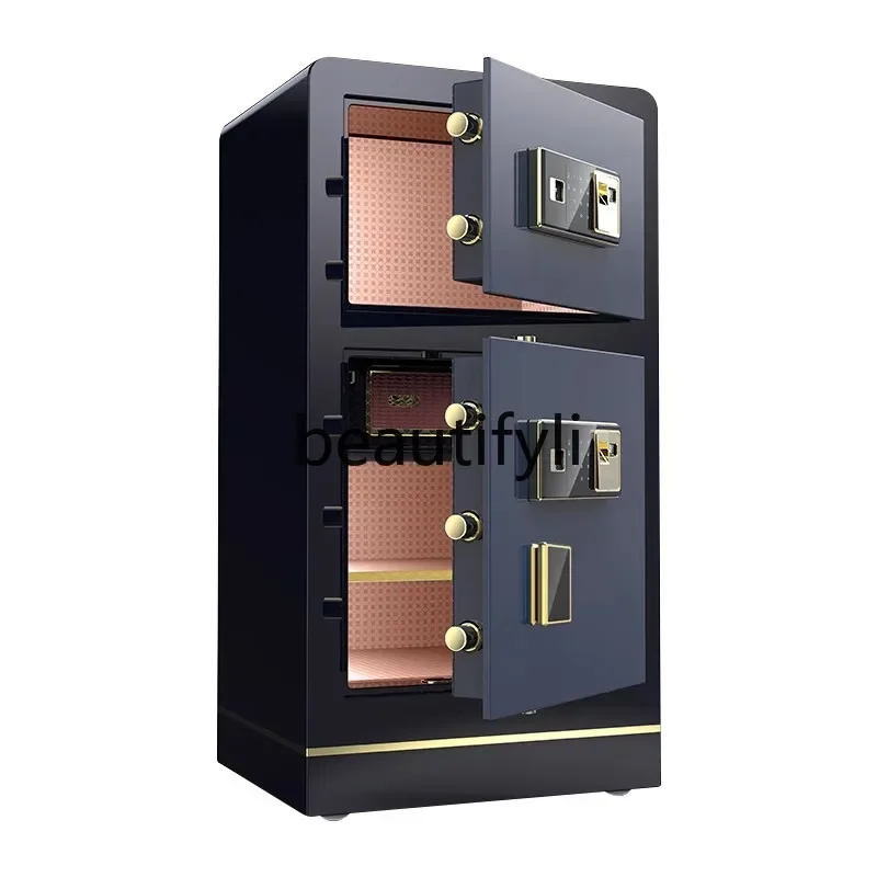 

z.Double Door Fingerprint Password All Steel Office Double Door Anti-theft Safe Deposit Box Intelligent Fireproof Cabinet
