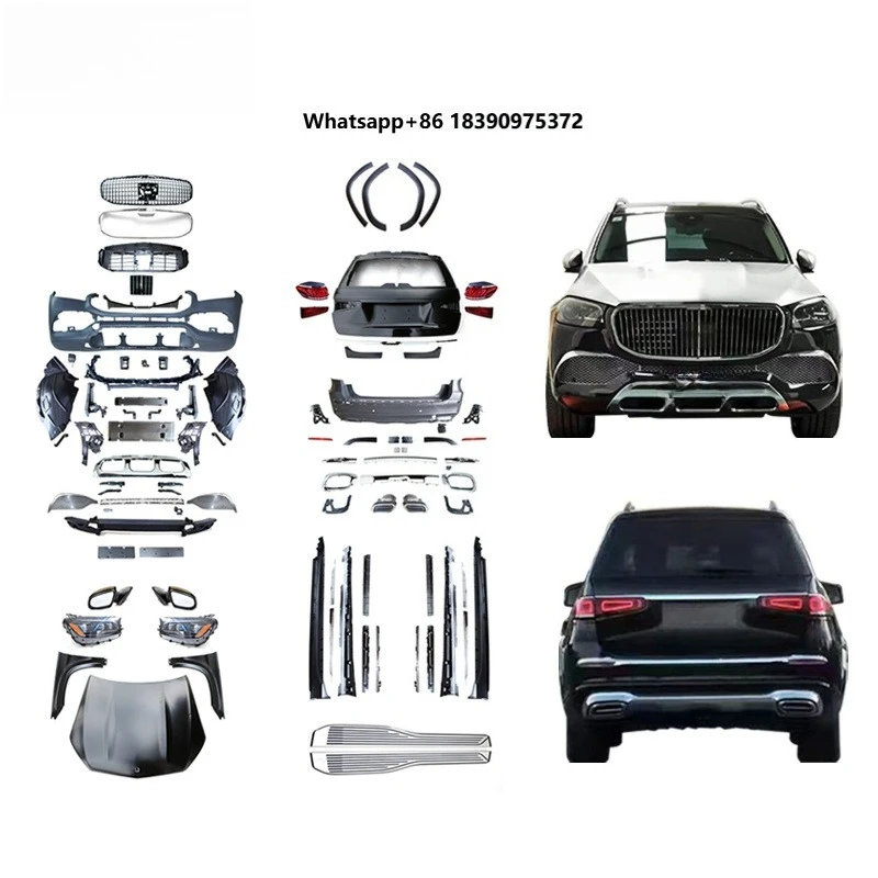 For 13-15  GL X166 Upgrade 23 GLS X167 M-BH Bodykit Front/Rear Bumper Grille Wheel Arch Hood Lamp Fender Trunk Lid Side Step