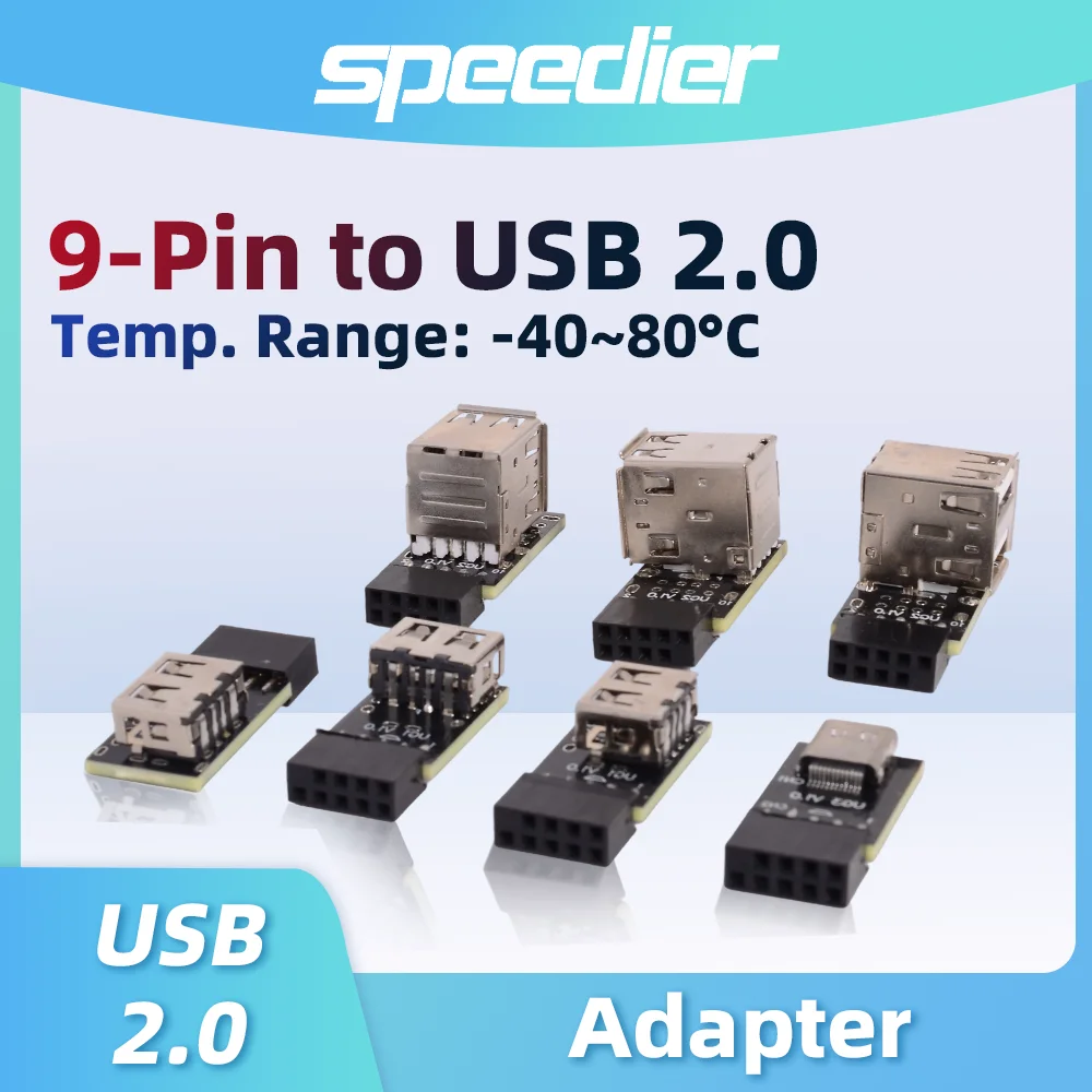 

9PIN To USB 2.0 Adapter for ITX Chassis Built-in Wireless Mouse Keyboard Receiver Bluetooth Wireless Network Interface Card
