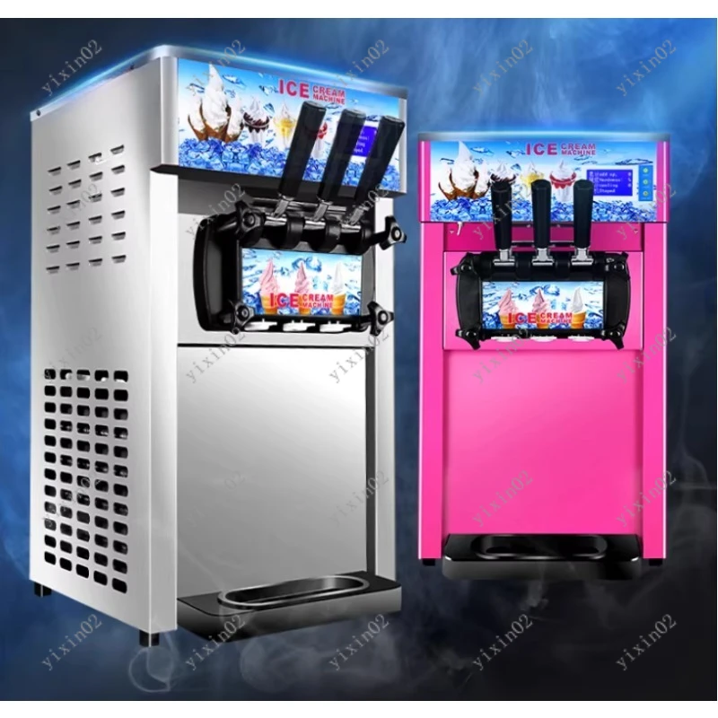 3 Head Commercial Vertical Soft Ice Cream Machine Automatic Cone Maker Small Stall Ice Cream Machine