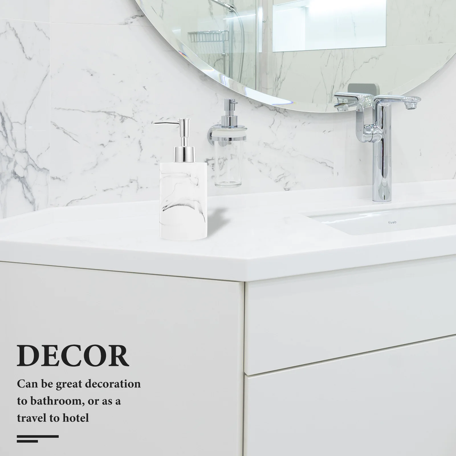 

Hand Soap Dispenser Refillable Pump Bottle 270ml Portable Resin Liquid Container for Kitchen Bathroom Travel Use