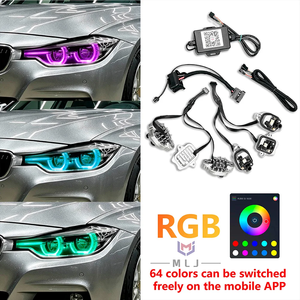 63117419610 663117419615 For BMW 3 Series F30 F31 F35 2016-2019 DRL Multiple Colors RGB With Heatsinks Plug And Play RGB Modules