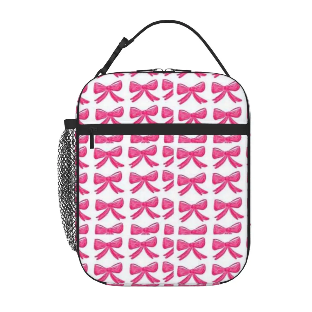 Bestselling Preppy Bows Marble Print Durable Lunch Bag Cycling Trip Cooler Lunch Bag