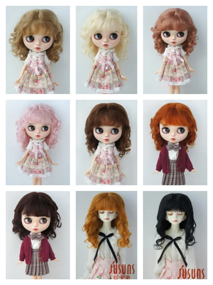 D20313 All Sizes Princess Long Curly BJD Mohair Wigs Suit For Size 3-4inch to 10-11inch Wholesale Doll Hair Cheap Accessories