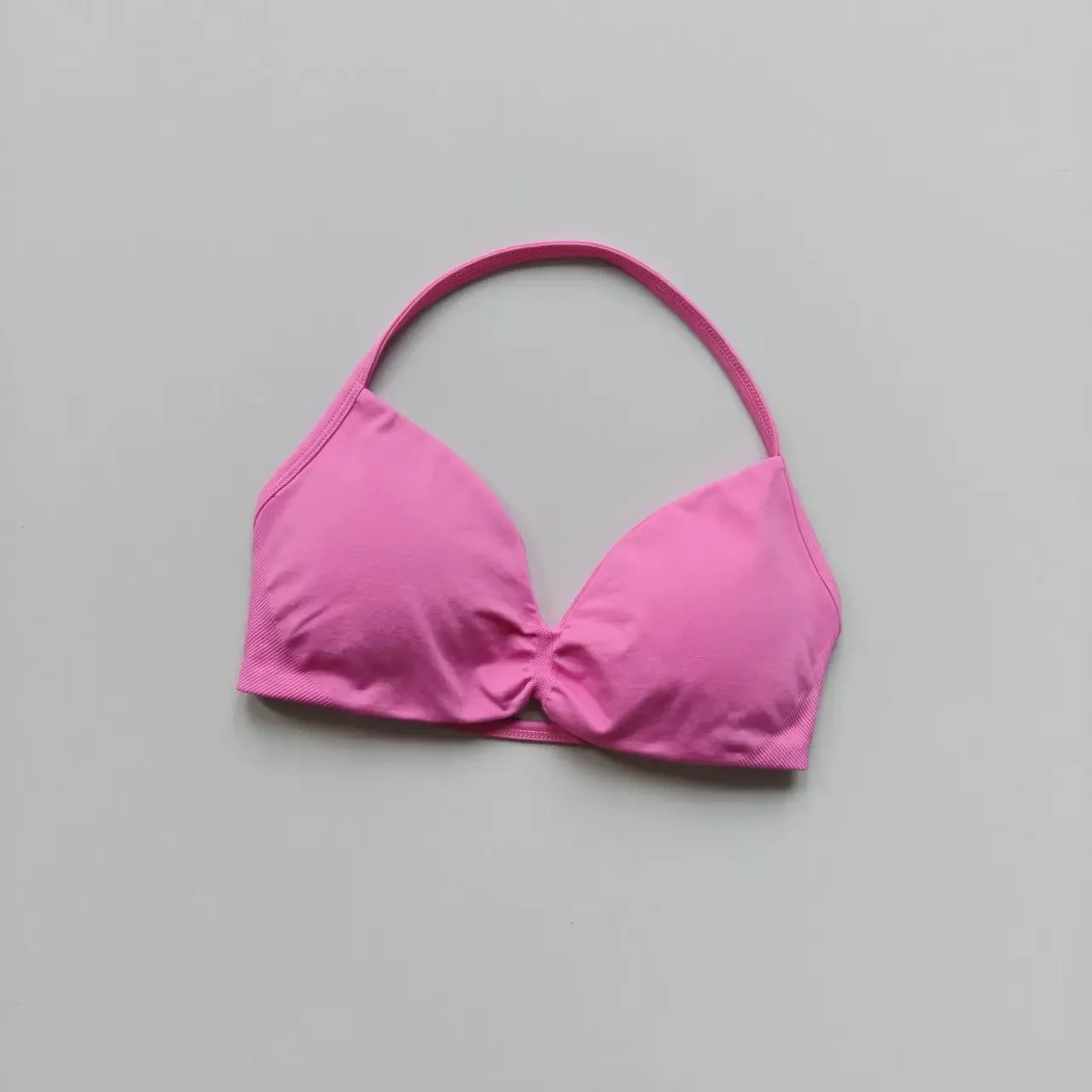 Hochunterstützender Schnür-BH in Unifarbe mit Trägern für Damen, Nahtloser Yoga-Unterwäsche, Fitness-Workout-Top, Sport-BH für Laufen und Gym – Detail 3
