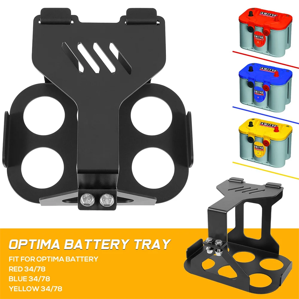 ANX Truck Optima Battery Tray Kit Truck Battery Mount Holder Box fit for Optima Battery Red Yellow Blue 34/78 Auto Interior Part