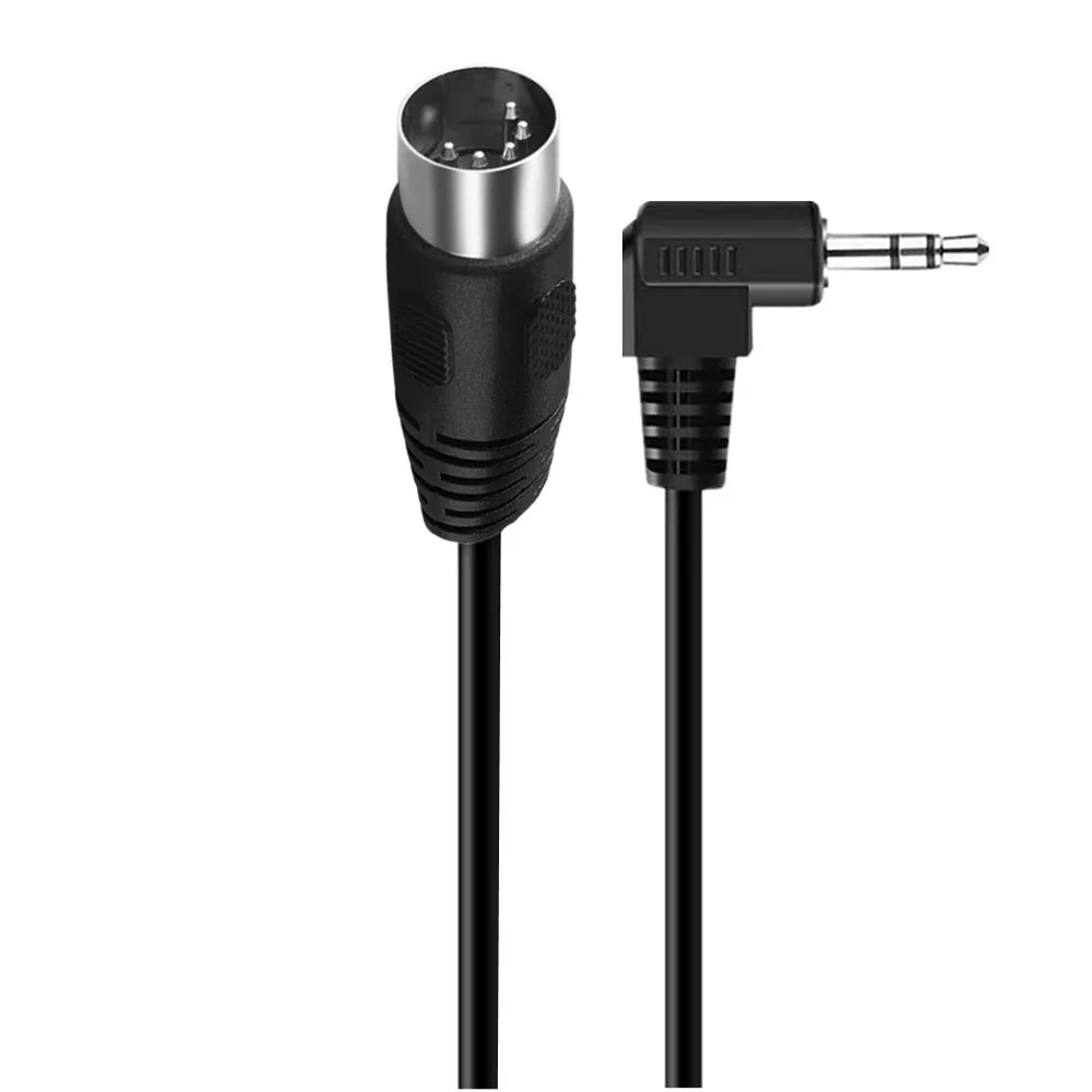 Łokieć 5-pin Din MIDI męski do 3.5mm męski 5Pin Din żeński do 3.5mm wtyk męski złącze Stereo kabel Adapter Audio 50cm 150cm 300cm