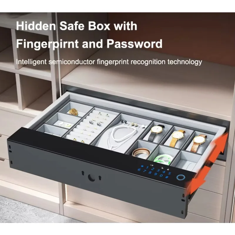Made in China Smart Fingerprint Jewelry Safe Hidden Drawer Safe Box Wardrobe Jewelry Safety