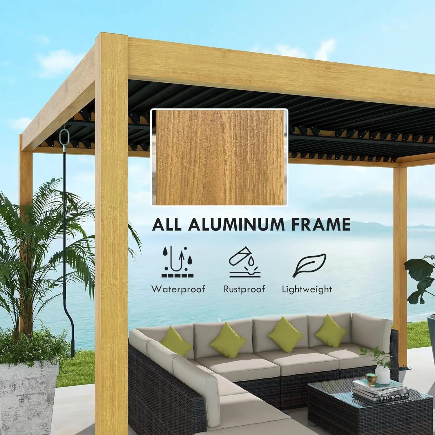 

10x13 Aluminum Pergola Adjustable Louvered Hardtop Roof Patio Deck Garden Yard Beach Outdoor Shelter Custom Gazebo Kit 2026