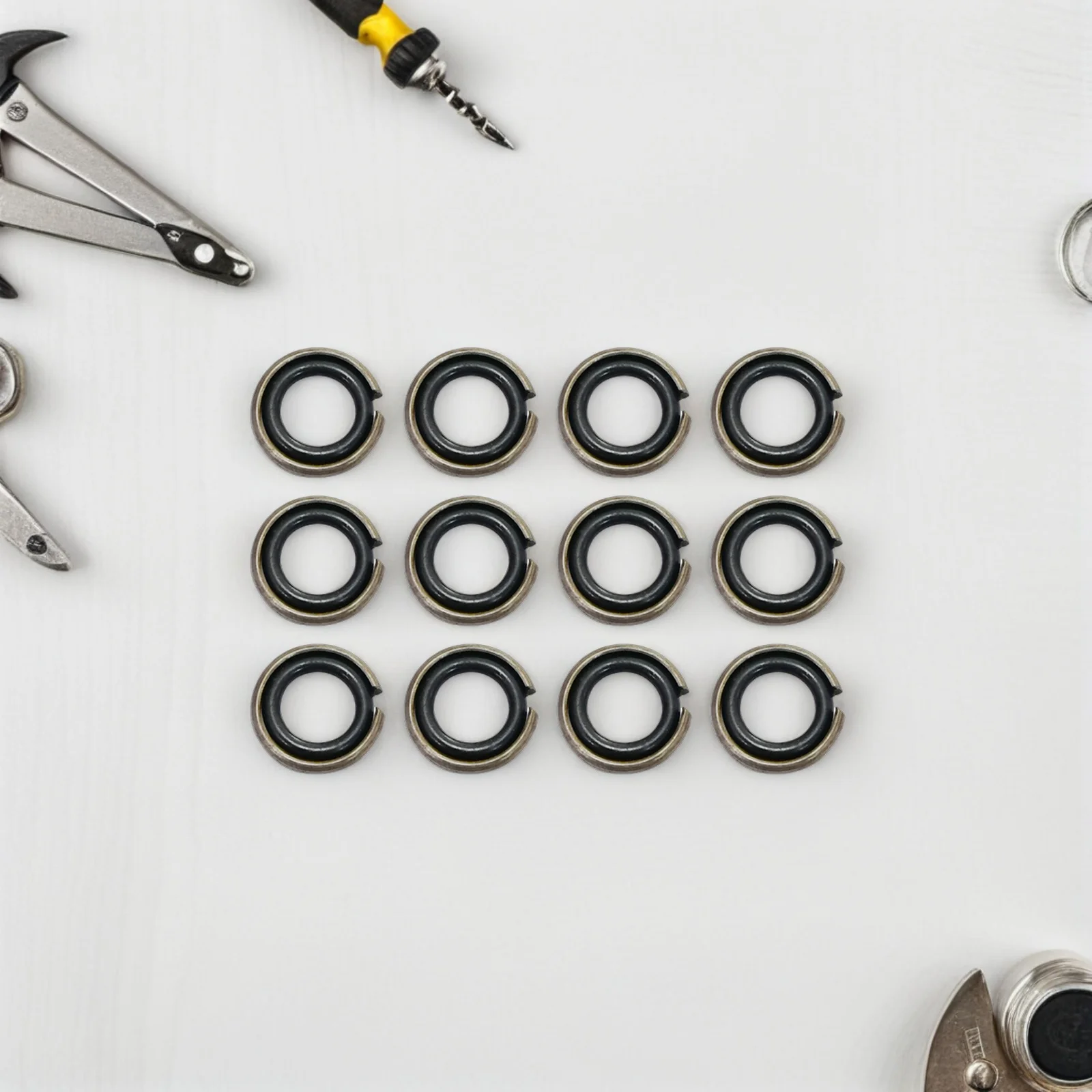 

12 set Electric Wrench Socket Retaining Ring Kit Rubber Impact Tool Parts 12.5mm Square Drive Durable Friction for Air