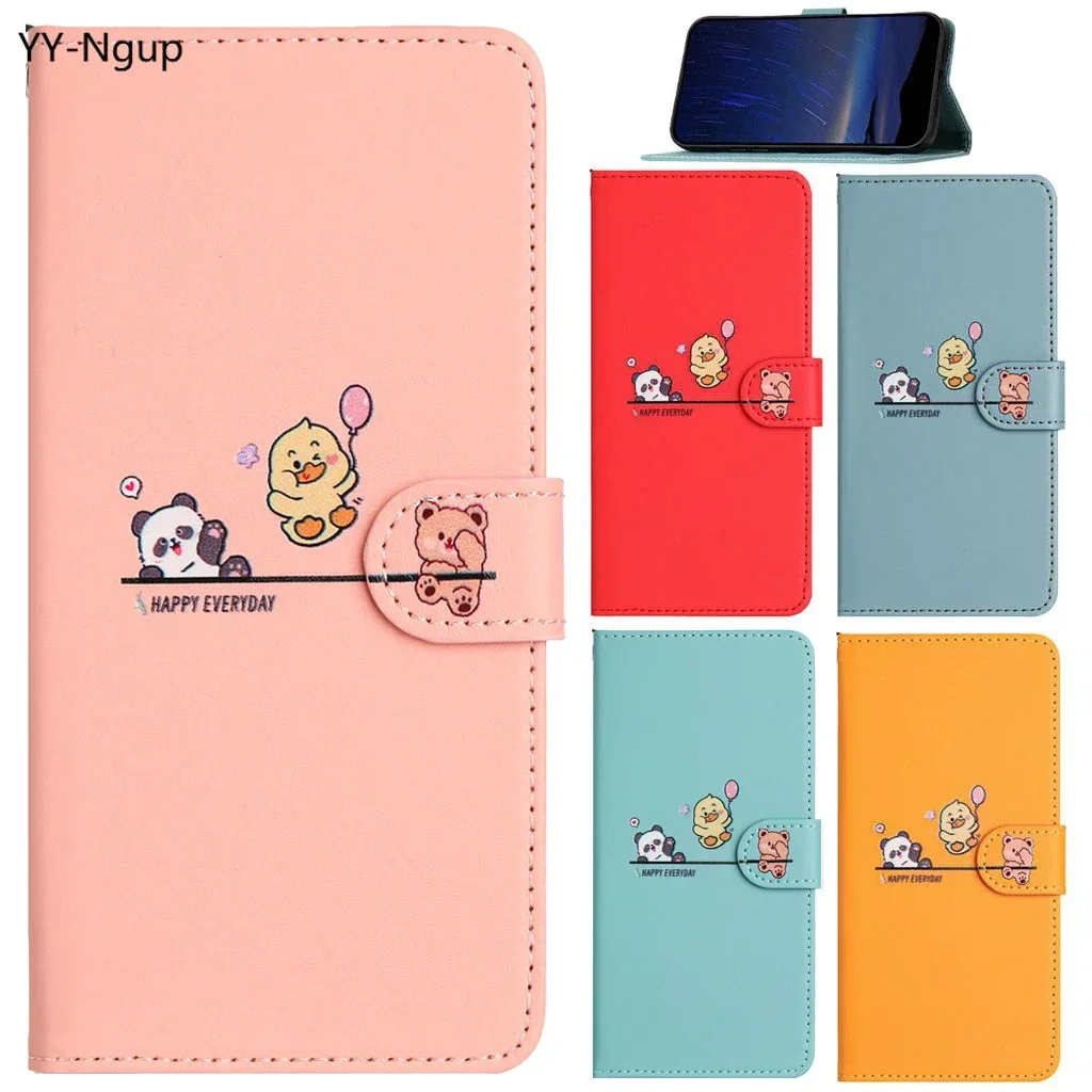 for Samsung Galaxy A15 A25 A35 A55 A14 A24 A34 A54 A53 A33 A23 A13 A52 A32 A22 A12 5G Case Cute Animal Leather Wallet Flip Cover