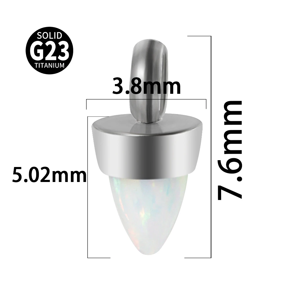 1PC G23 Titanium Septum Clicker Segment Nose Ring Earring Hoop Dangle Fire Opal Ear Cartilage Tragus Helix Lobe Piercing Jewelry