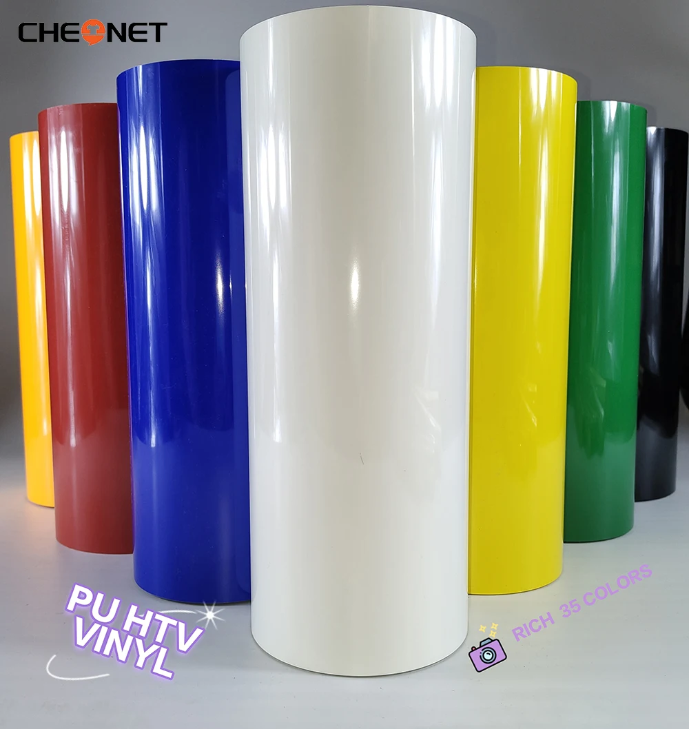 CHEONET HTV ---12"x40"/30.5cmx100cm ECO PU Heat Transfer Vinyl With Sticky Back T-shirt Iron On HTV Film Pattern Press DIY Craft
