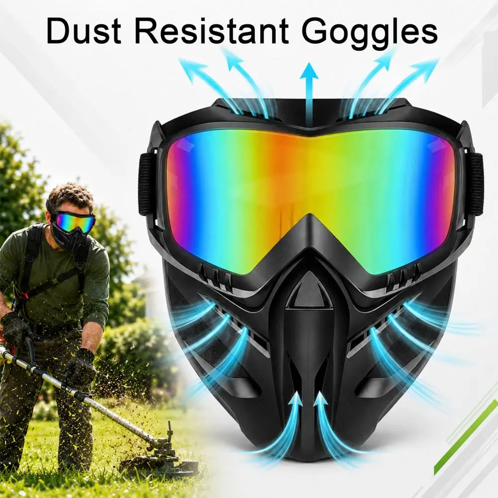 2Pcs Full Face Shield Goggles Anti Fog Cycling Mask Adjustable Safety Goggles with Ventilation for Grinding Woodworking