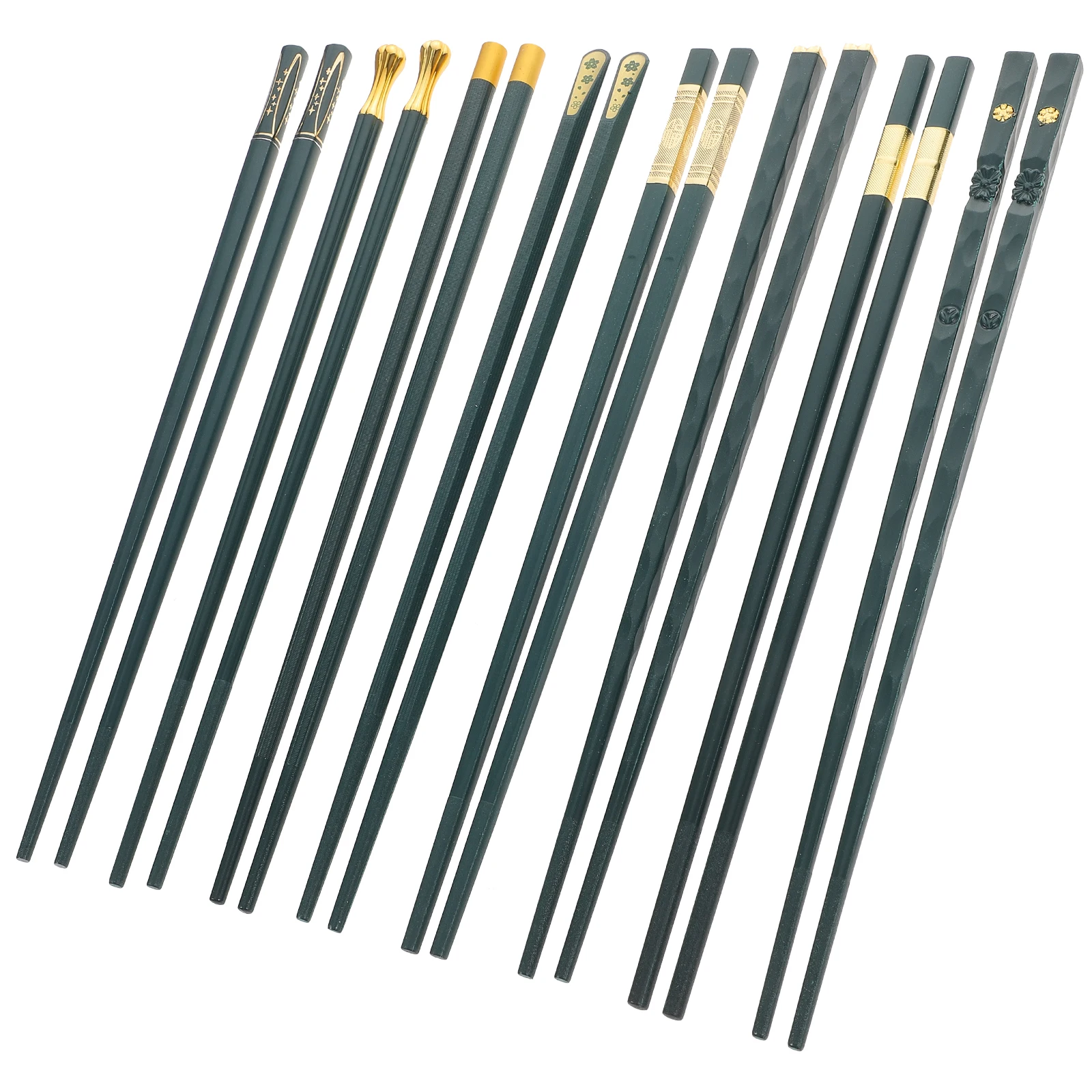 

8 Pairs Reusable Heat-resistant Anti-Slip Glass Fiber Chopsticks PET Japanese Chinese Style Family Travel Camping
