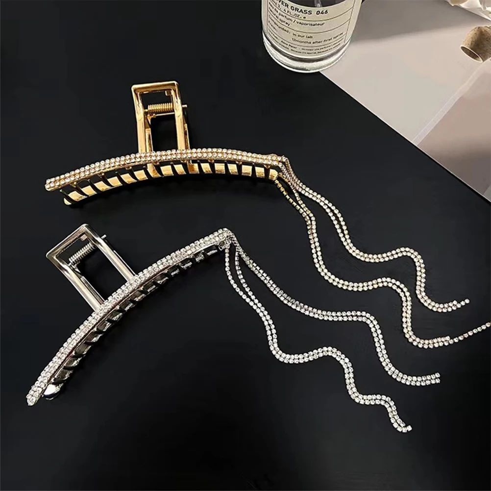 

2pcs Tassel for Women Alloy Small Claw Hairpin Accessories Silver Clip Claw Clips Thin Hair Thick Hair