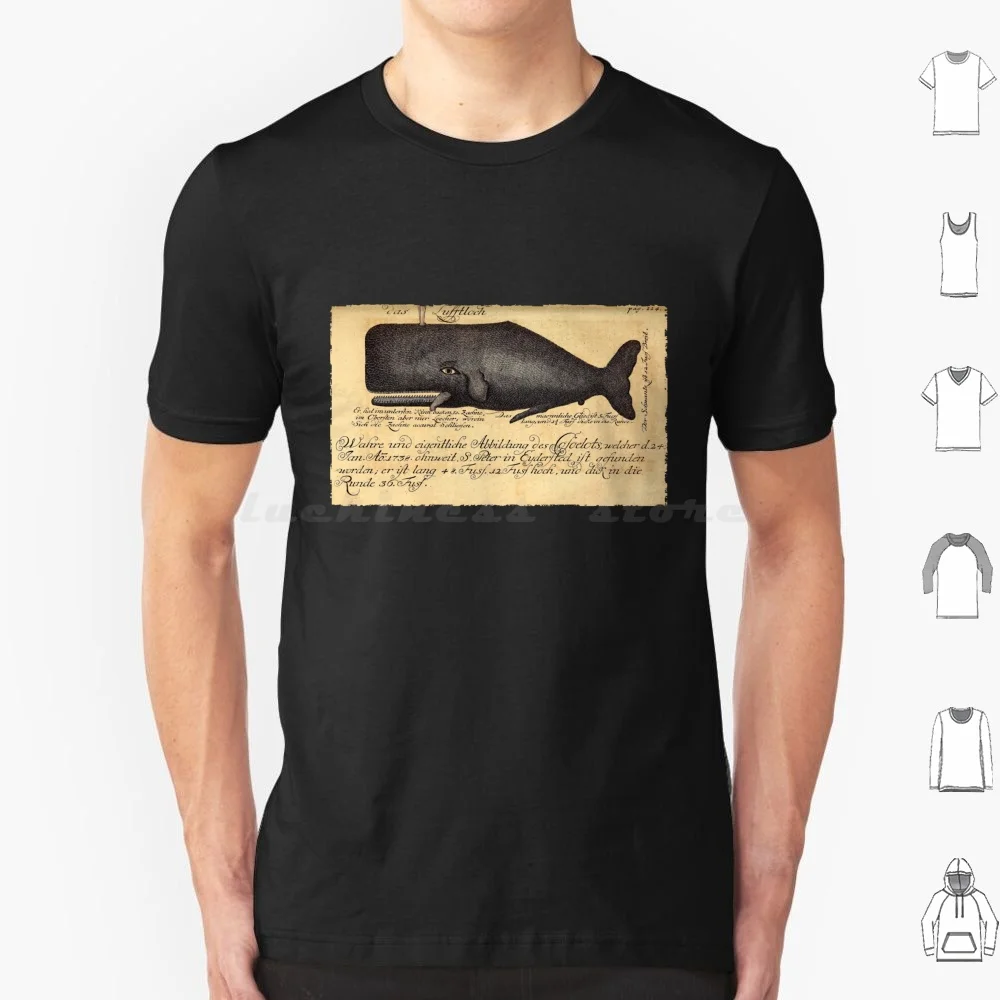 Vintage Whale Illustration By Johann Anderson , 1746 T Shirt Men Women Kids 6Xl Sea Monster Kracken Giant Squid Octopus