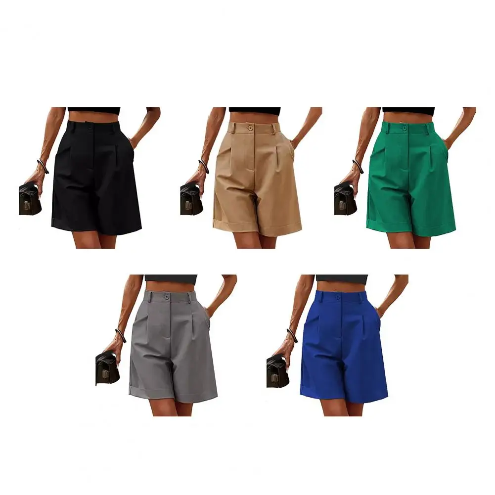 

Модные повседневные пляжные однотонные летние шорты, легкие женские шорты, однотонные шорты до колена, повседневная одежда