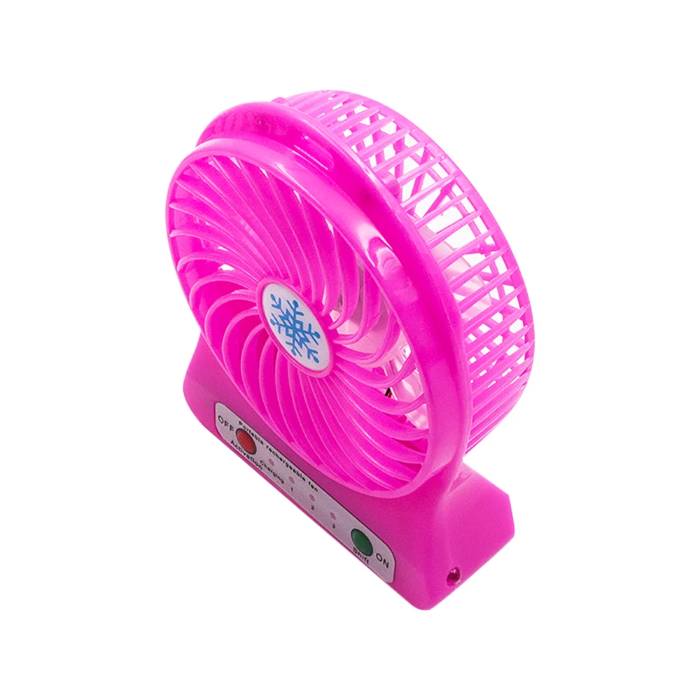 Portable USB Fan 3-speed Mini Rechargeable Mute Adjustable Angle Small Fan Desktop Student Dormitory Bed With Led Light