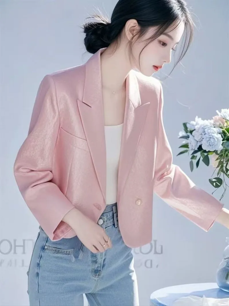2026 Spring New Small Fragrant Style Jacket Women with A Unique and High Quality Appearance, Super Beautiful Pink Short Suit Top