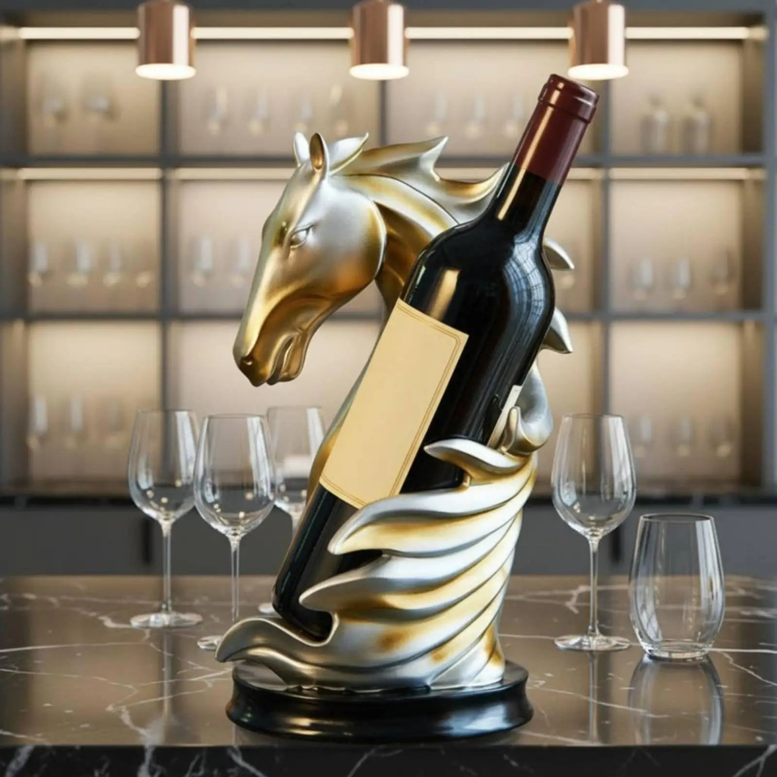 Horse Beverage Rack Luxury Look Equestrian Bottle Stand Innovative Design