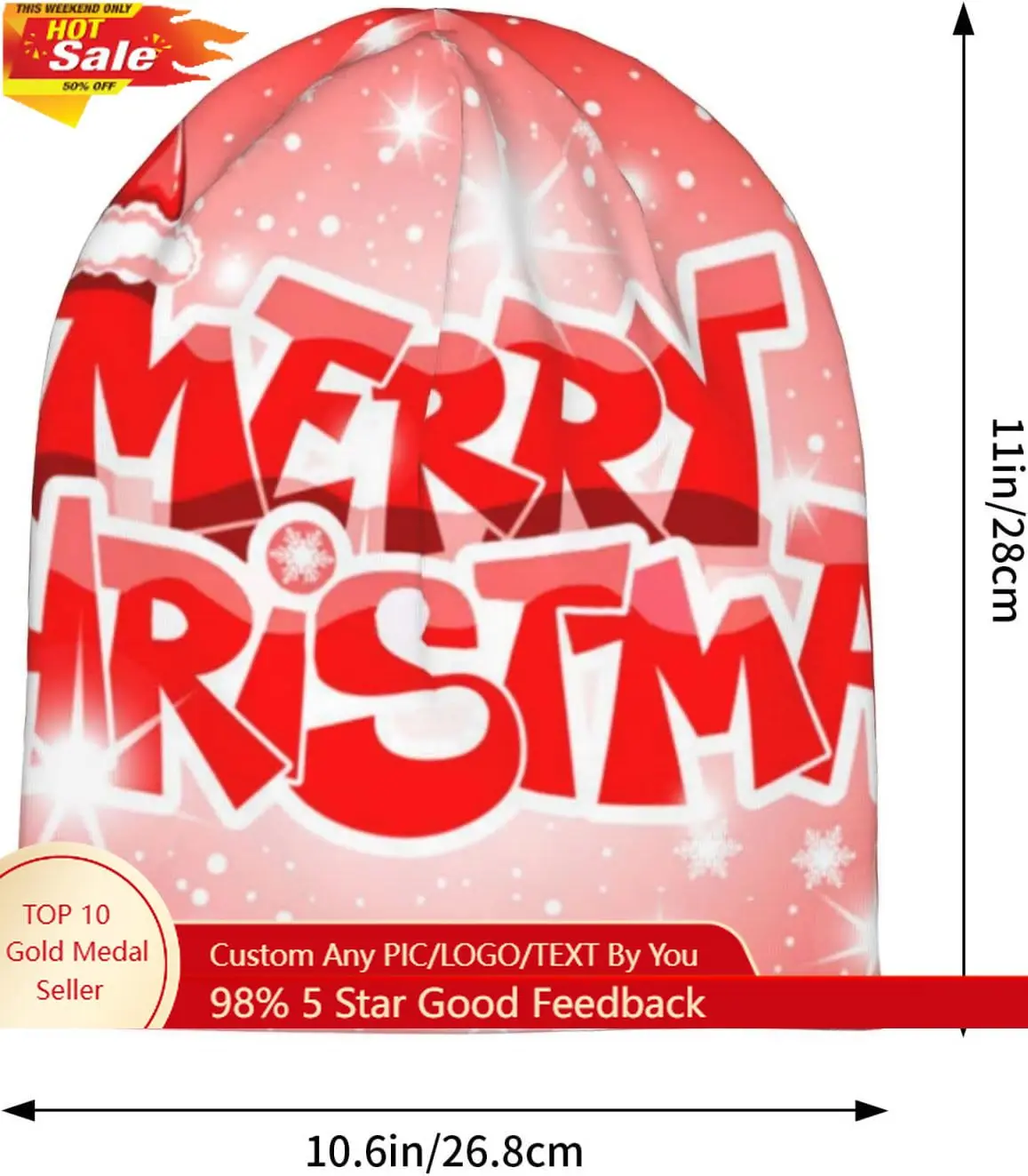 

Merry Christmas Beanie Chemo Hat Cancer Headwear Knitted Hats Baggy Slouchy Scarf Cap for Adults Women Men